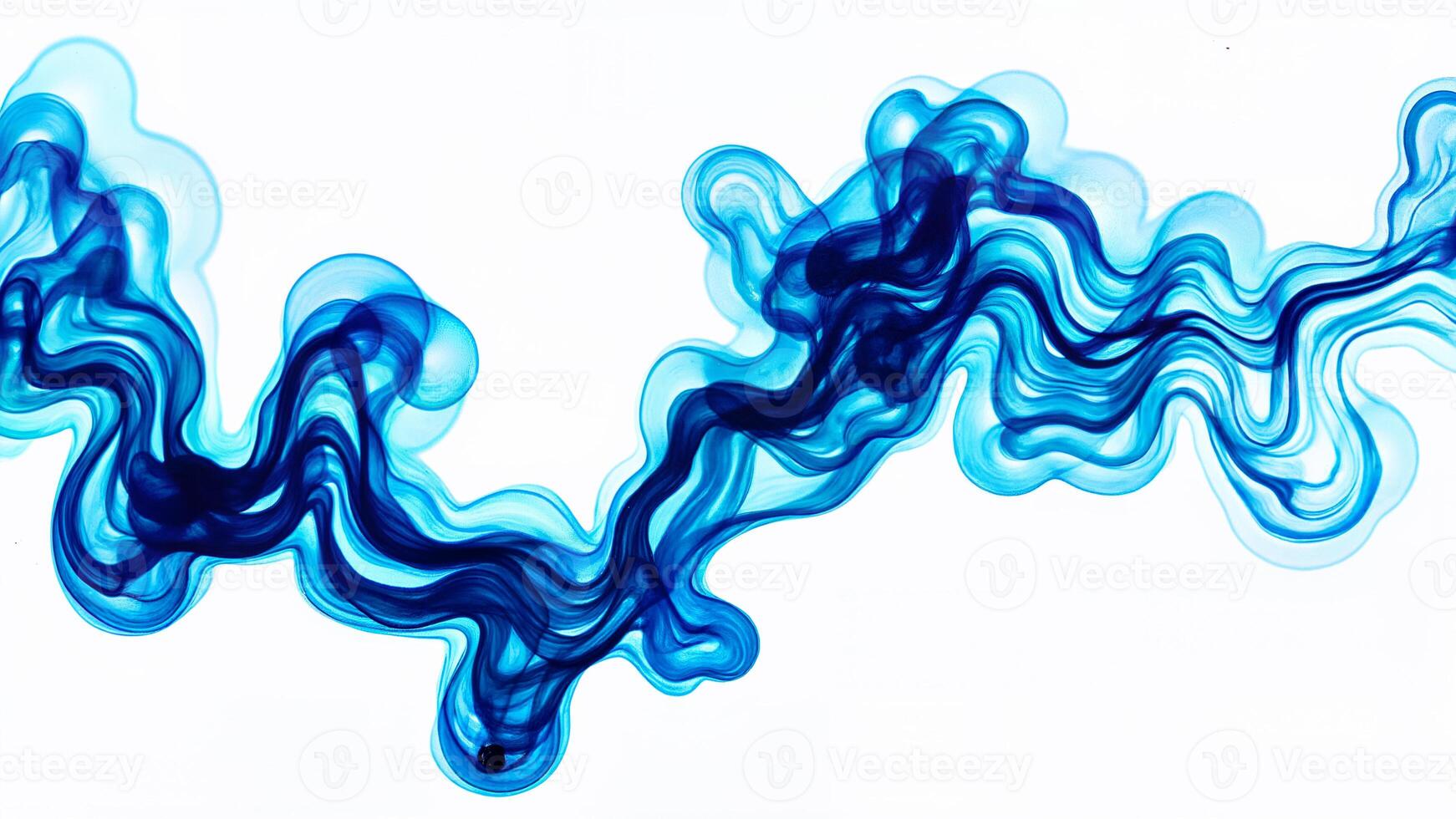 Blue Ink Swirl Isolated On White Background photo