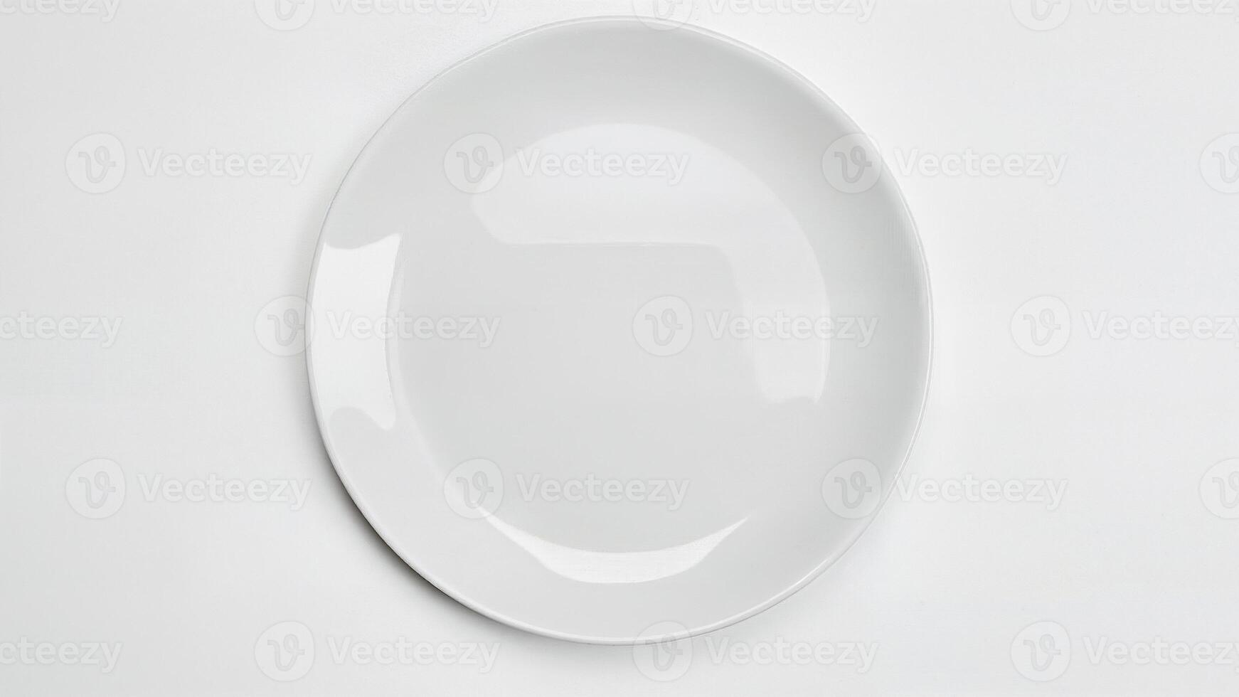 Empty White Plate Isolated On Background photo