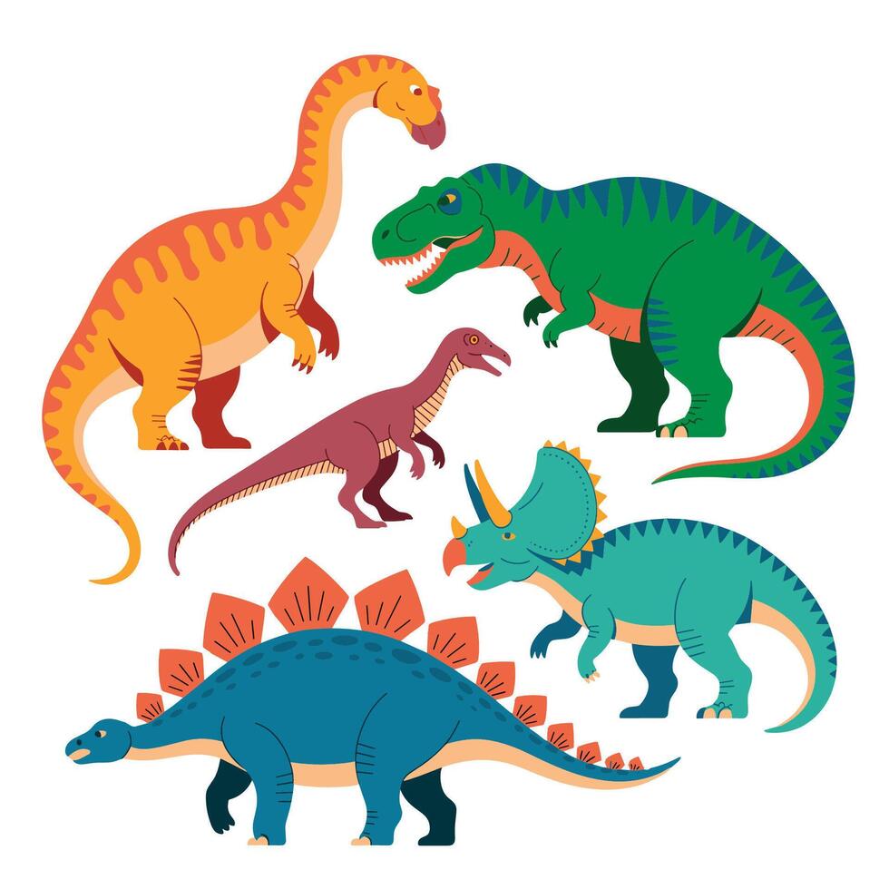 cartoon Dinosaur Illustrations Collection vector