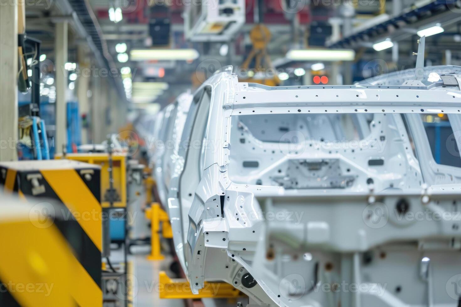 A car is being assembled on a production line photo