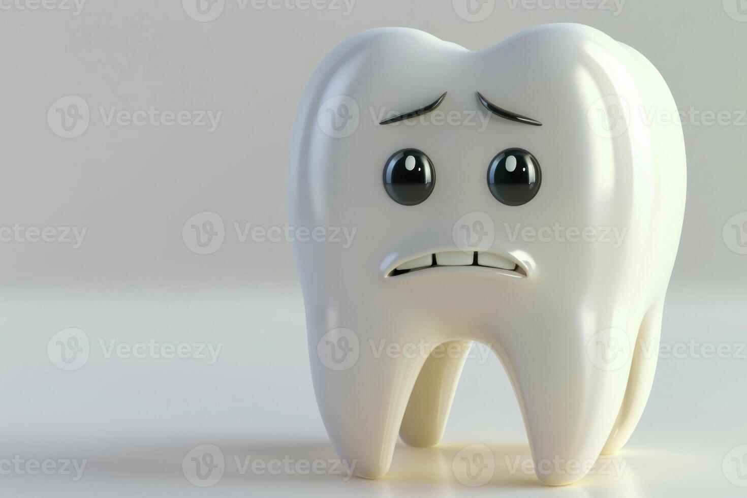 A tooth with a sad expression photo