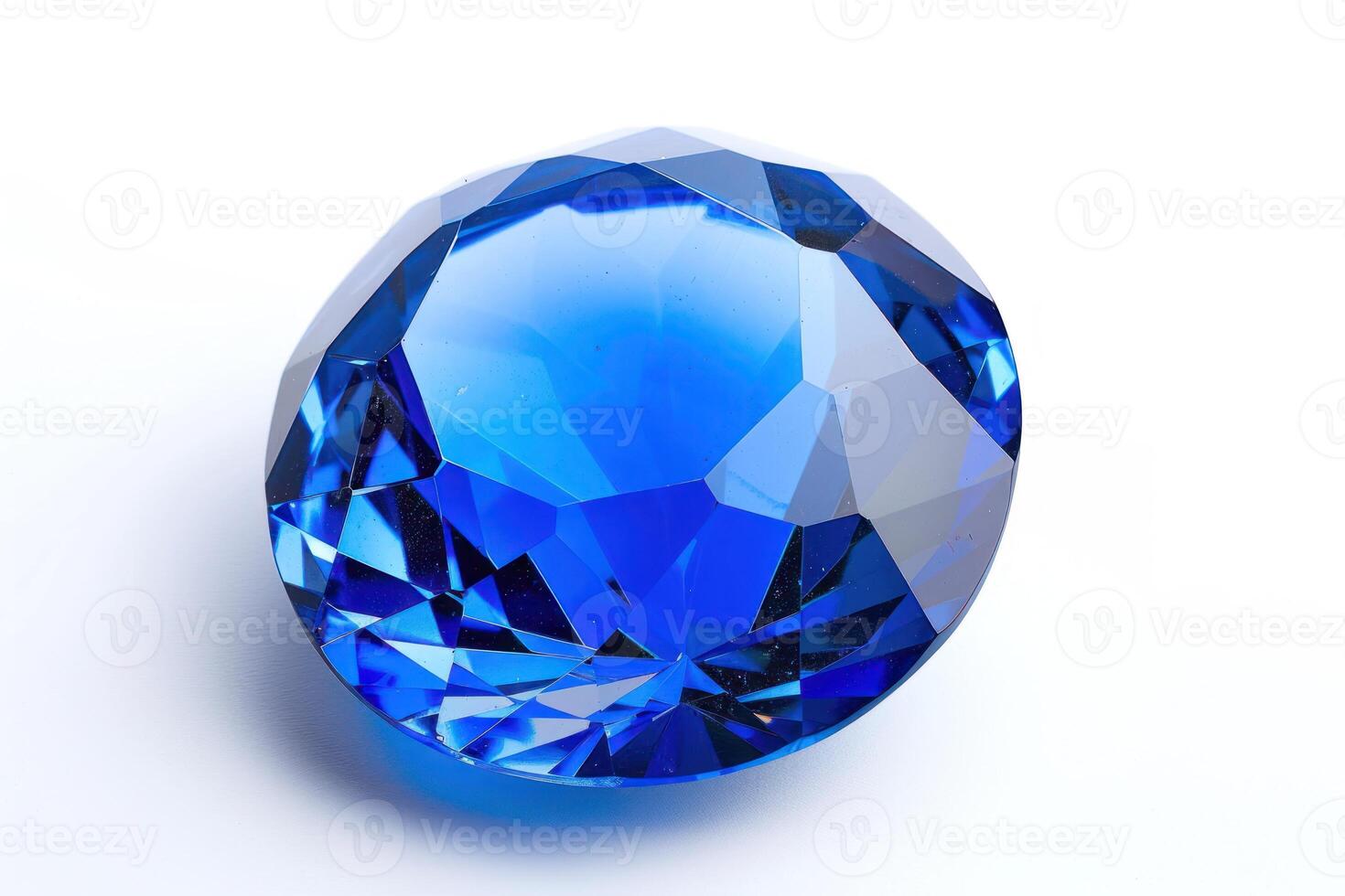 A blue diamond is shown on a white background photo