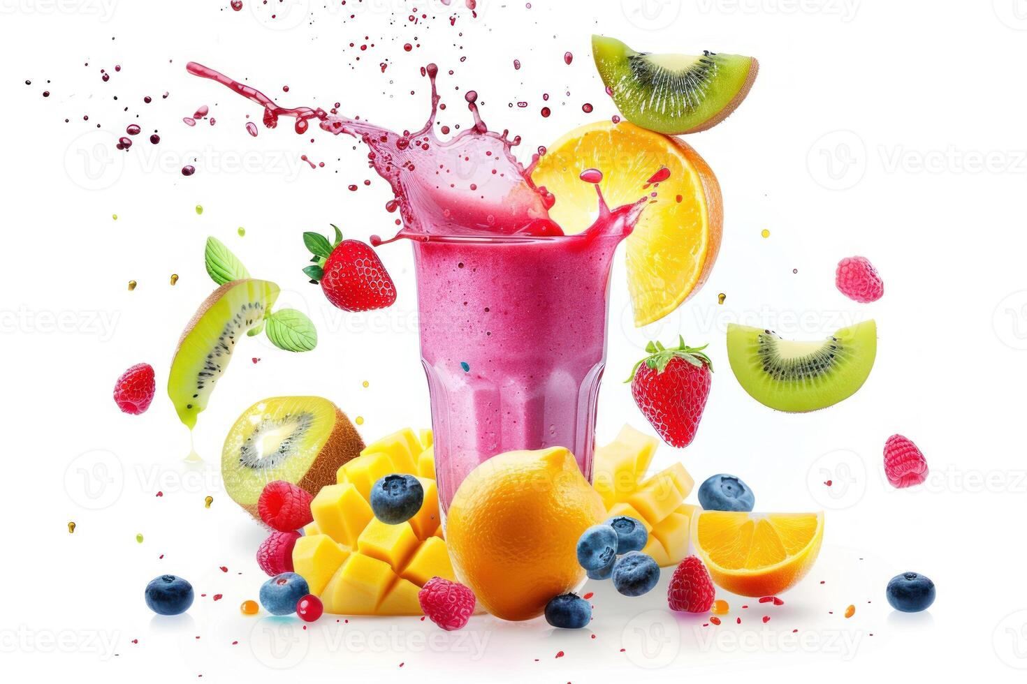 Fruit smoothie with splash of fruit photo