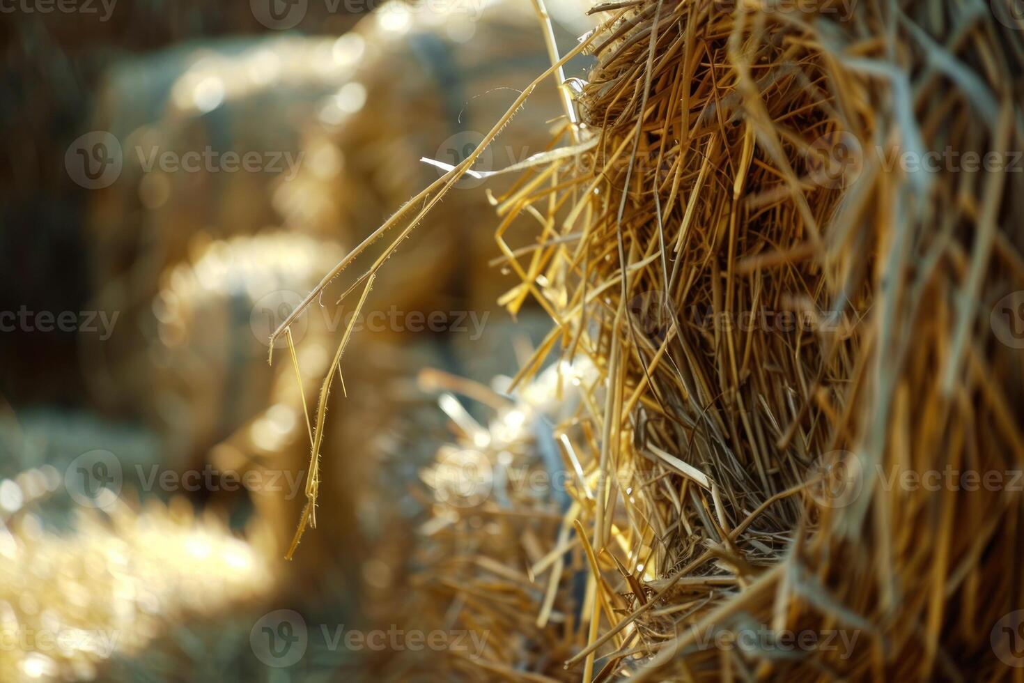 A close up of a pile of hay photo