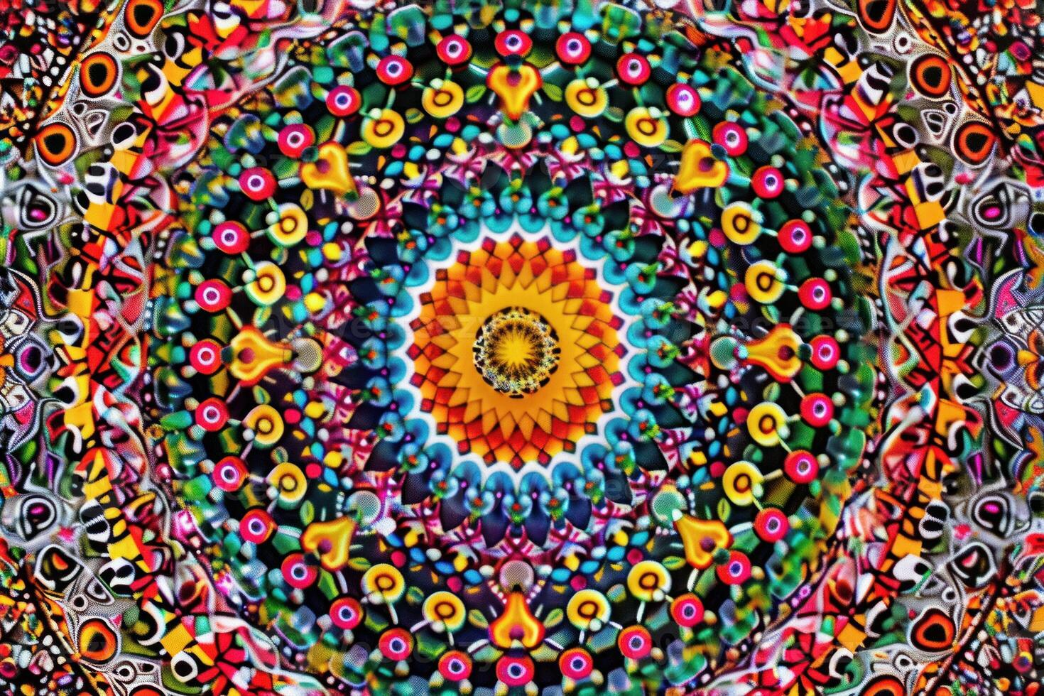 A colorful circular pattern with many different colors photo