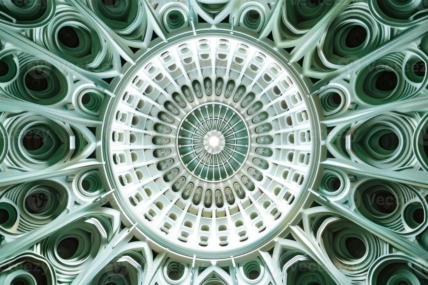 A circular design made of many different shapes photo