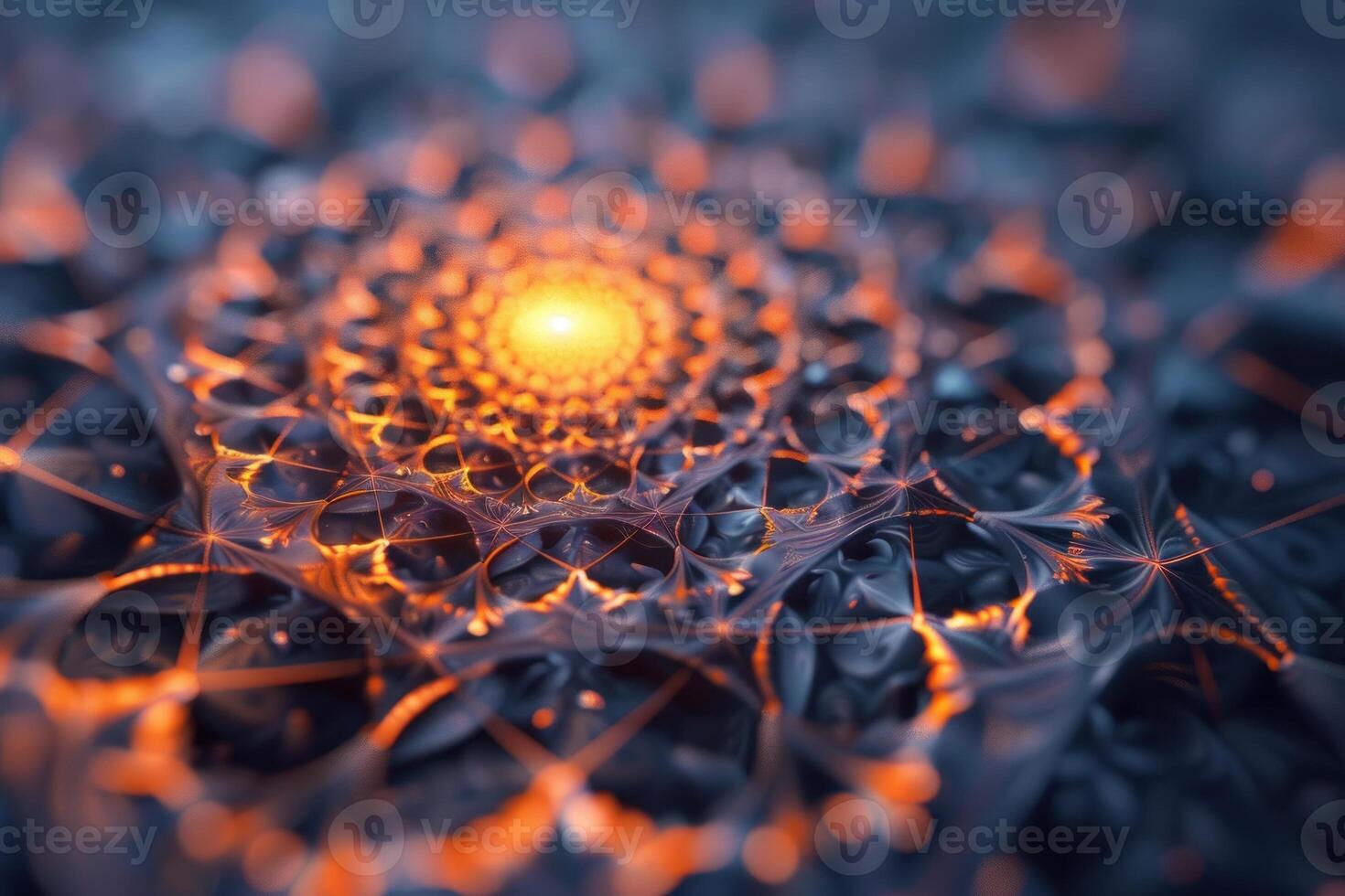 An abstract image of a flower with a glowing center photo
