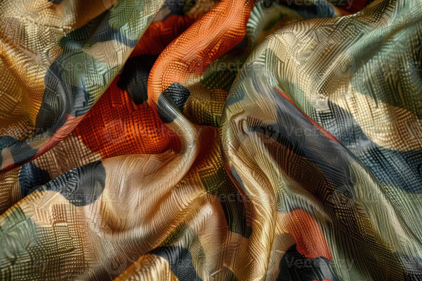 A close up of a colorful fabric with a pattern photo