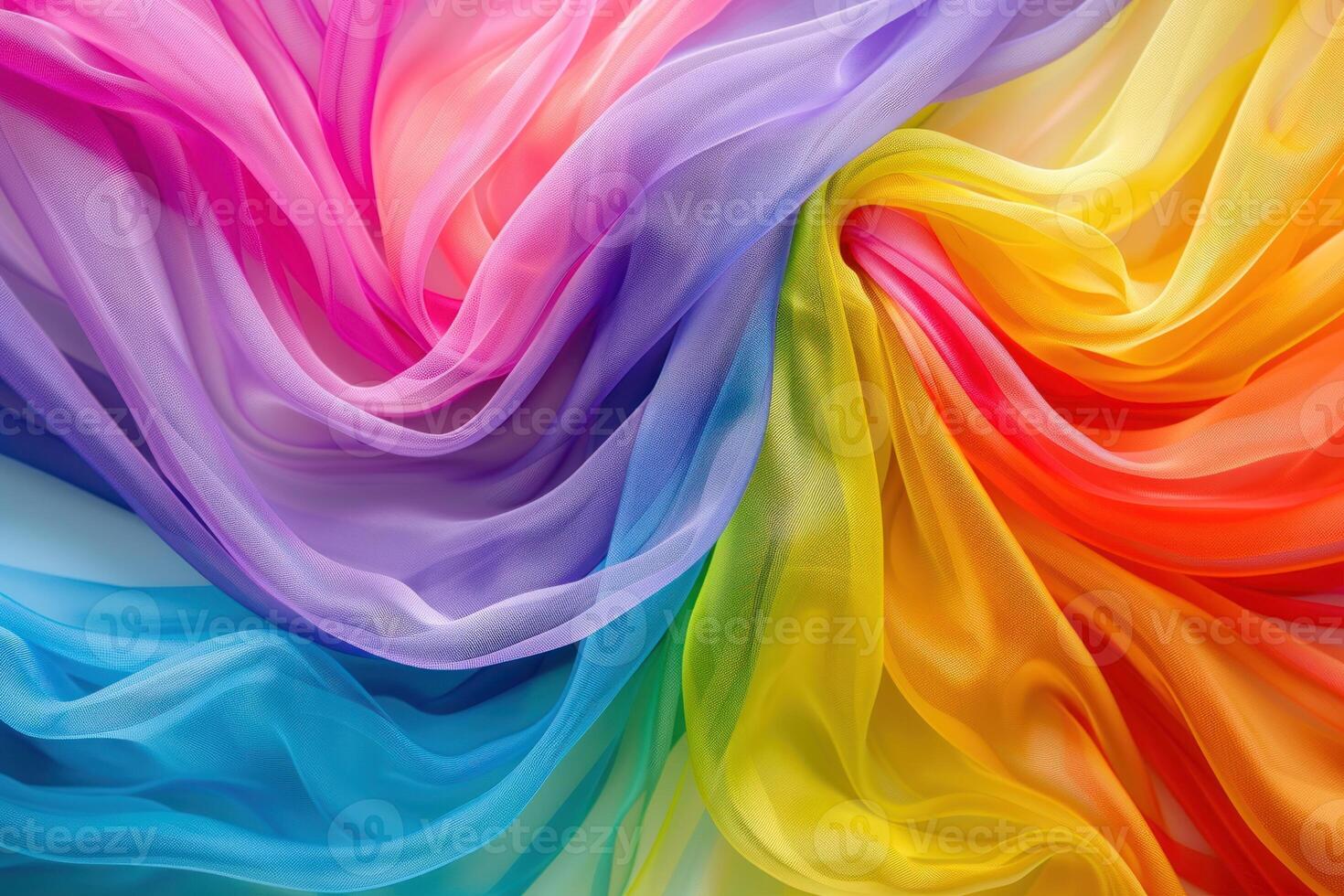 Colorful silk fabric background with a rainbow pattern photo