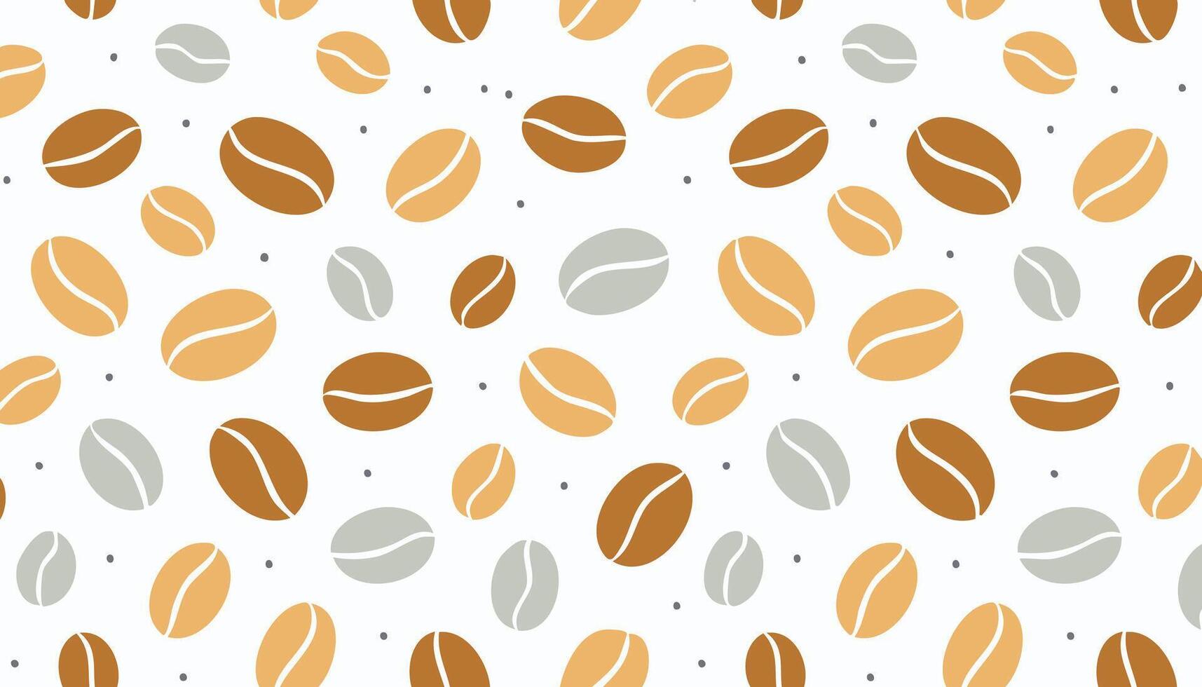 Clean and stylized coffee beans arranged in a repeat pattern. Flat illustration ideal for creative packaging, branding, or textile design. vector
