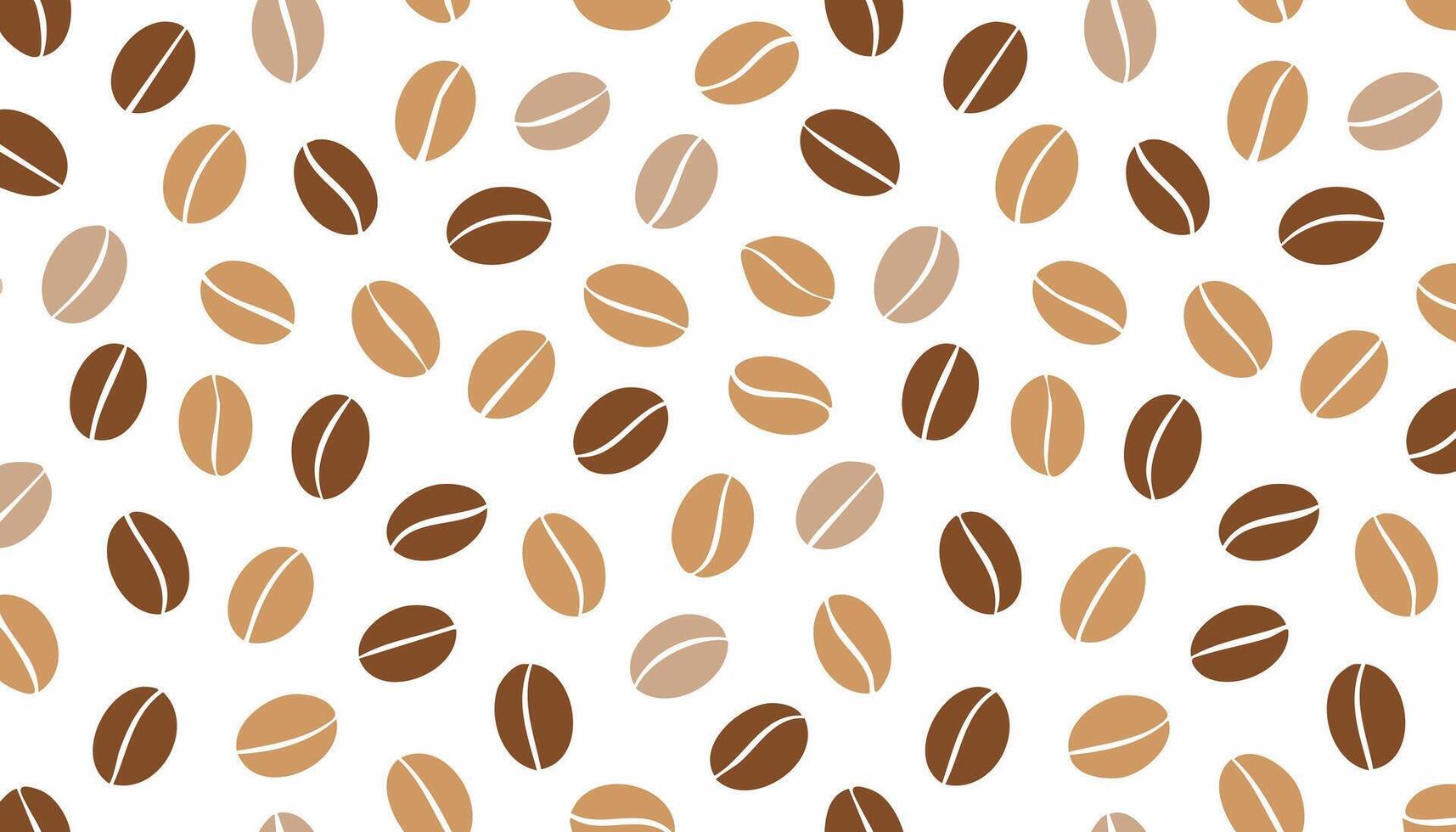 A light and friendly pattern of coffee beans in flat tones. Ideal for textile, product packaging, or background elements in food-themed designs. vector