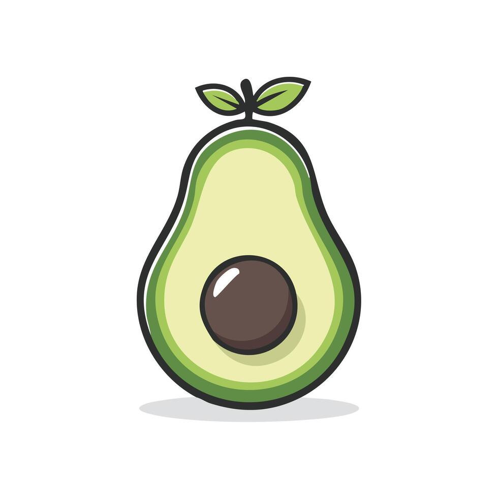 A fun playful avocado illustration with a clean style and bold lines, ideal for kids products, food designs, or wellness branding. vector
