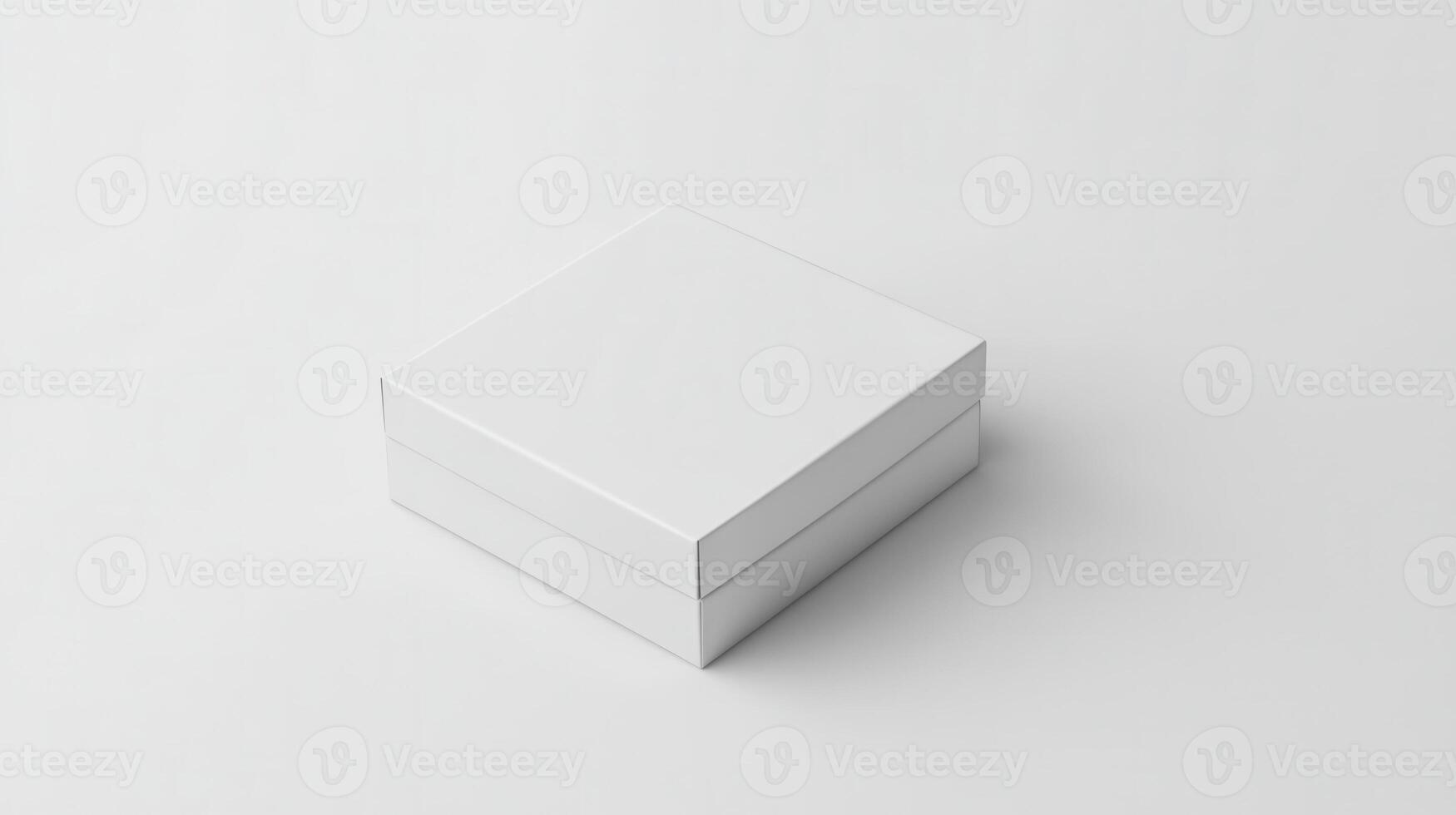 White box mockup on white background 3d render photo
