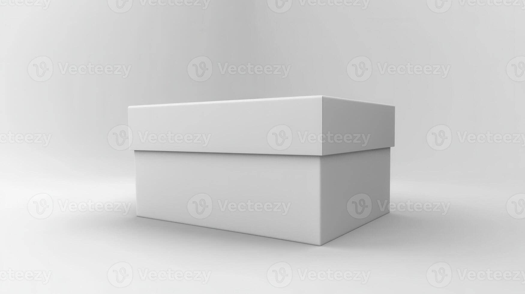 White box on a white background 3d render photo