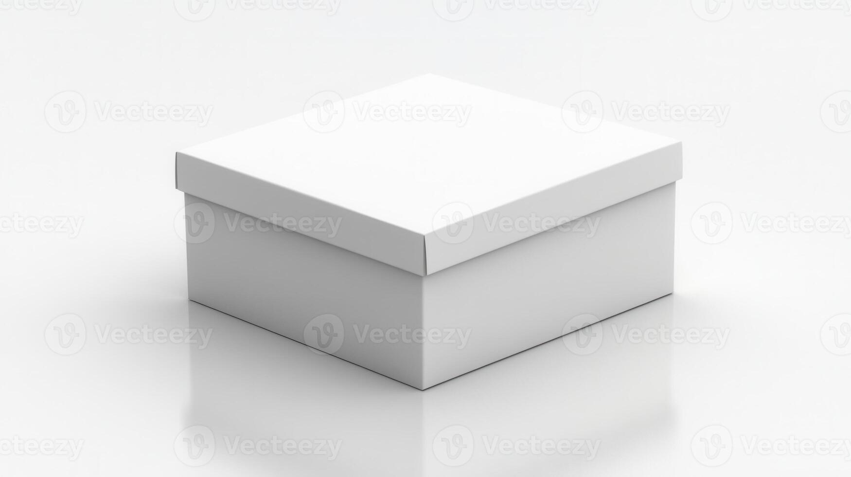White box with a white lid on a white surface photo