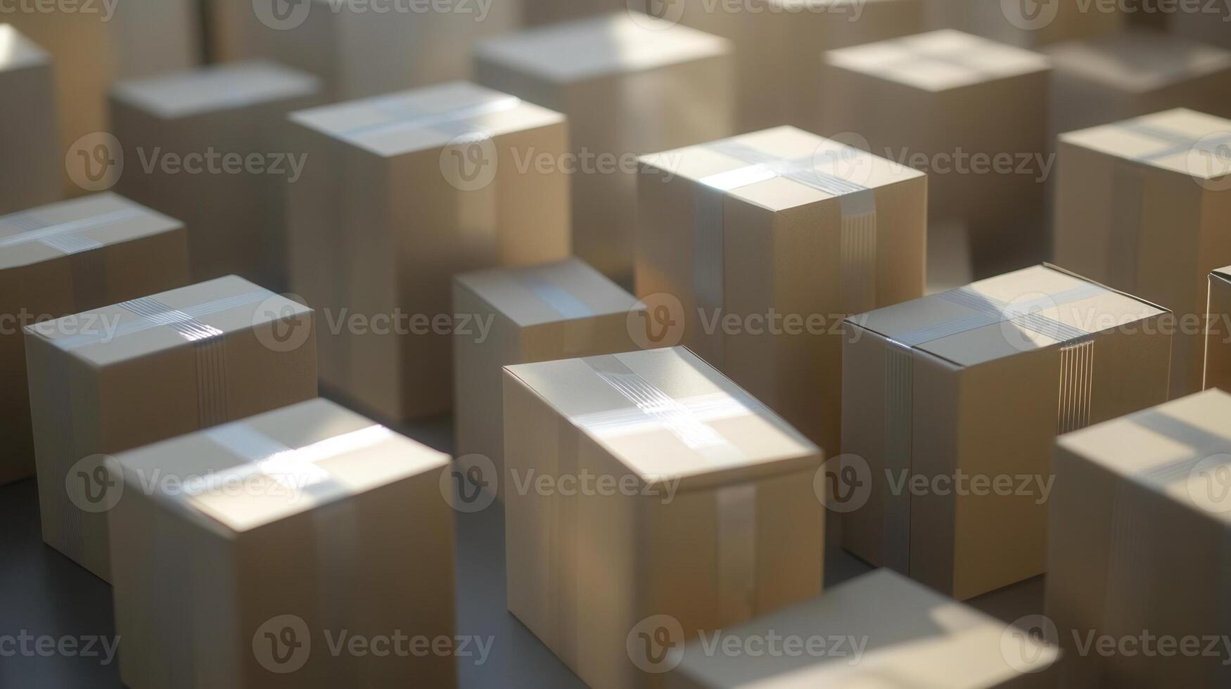 Many boxes stacked on top of each other photo