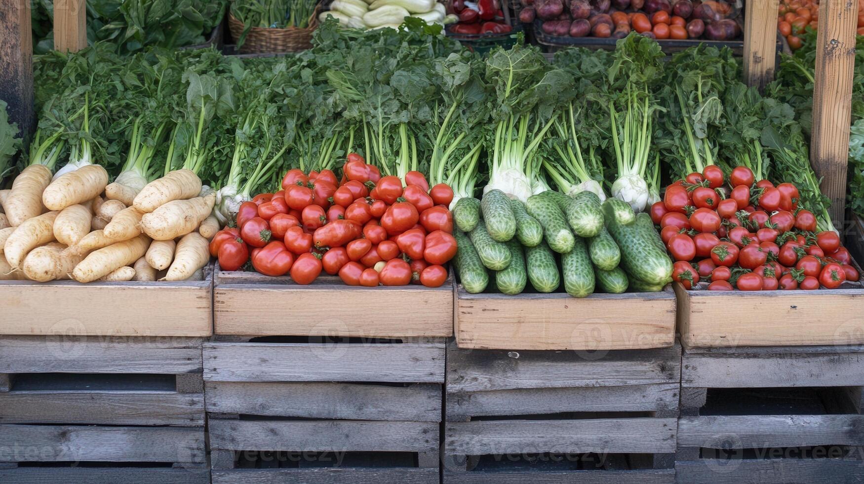 A bunch of vegetables in a box photo