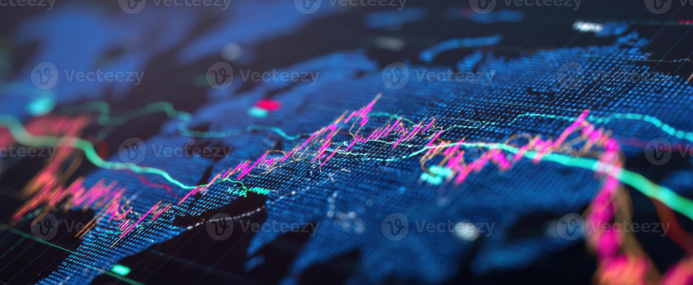The Vibrant Global Financial Data Visualization on a Digital Interface photo