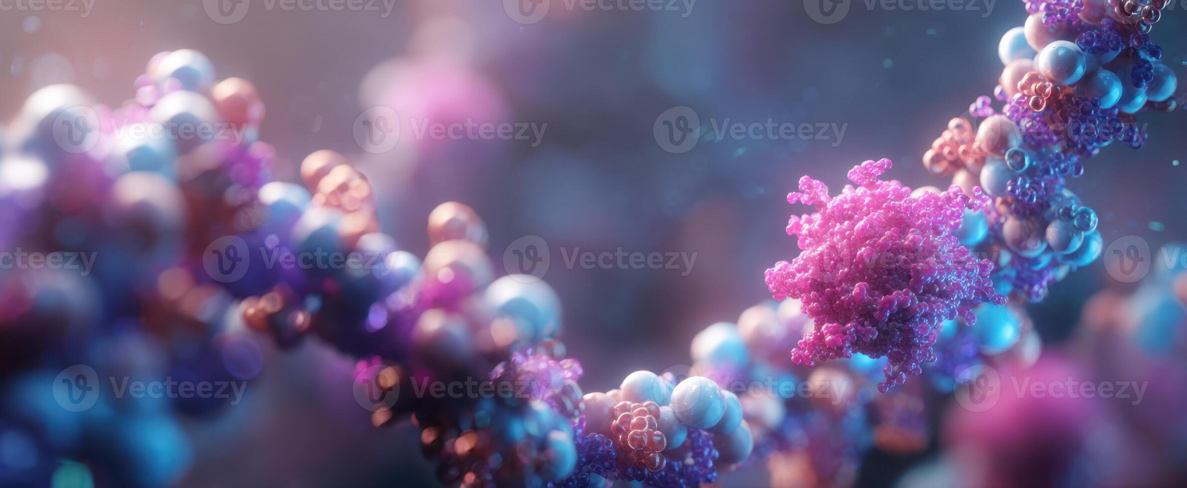 The Molecular Structure Glowing with Vibrant Colors in an Abstract Environment photo