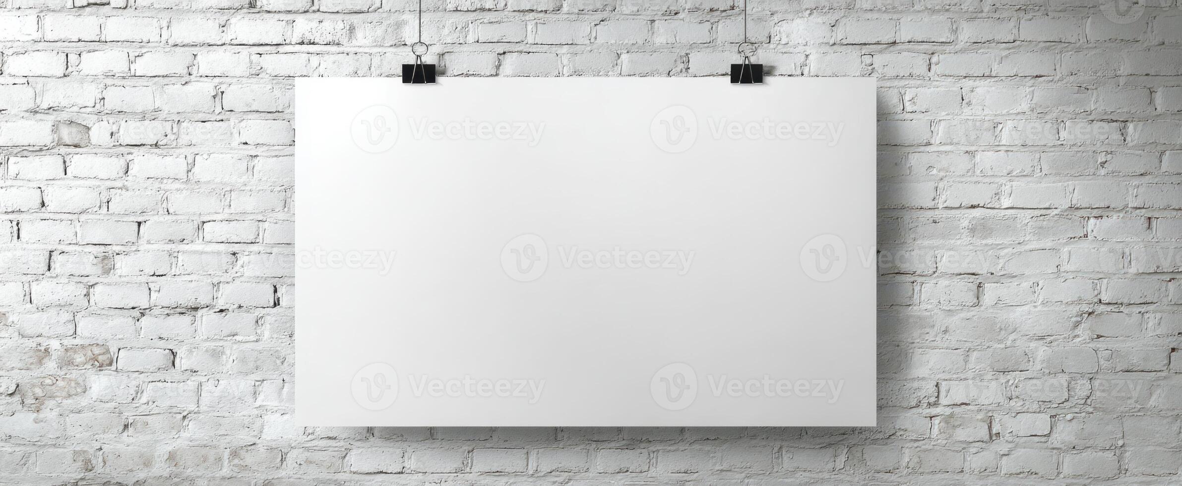 The blank canvas ready for creative expression on a rustic brick wall photo