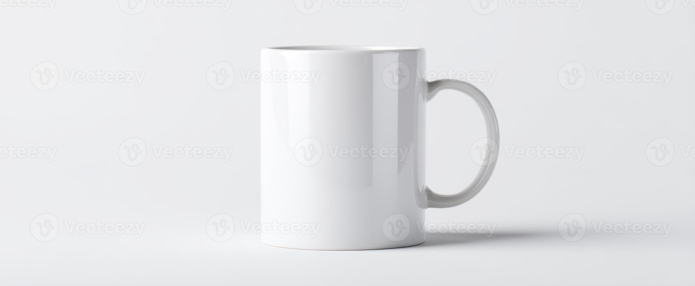 The simple white mug with a clean and minimalistic design. photo