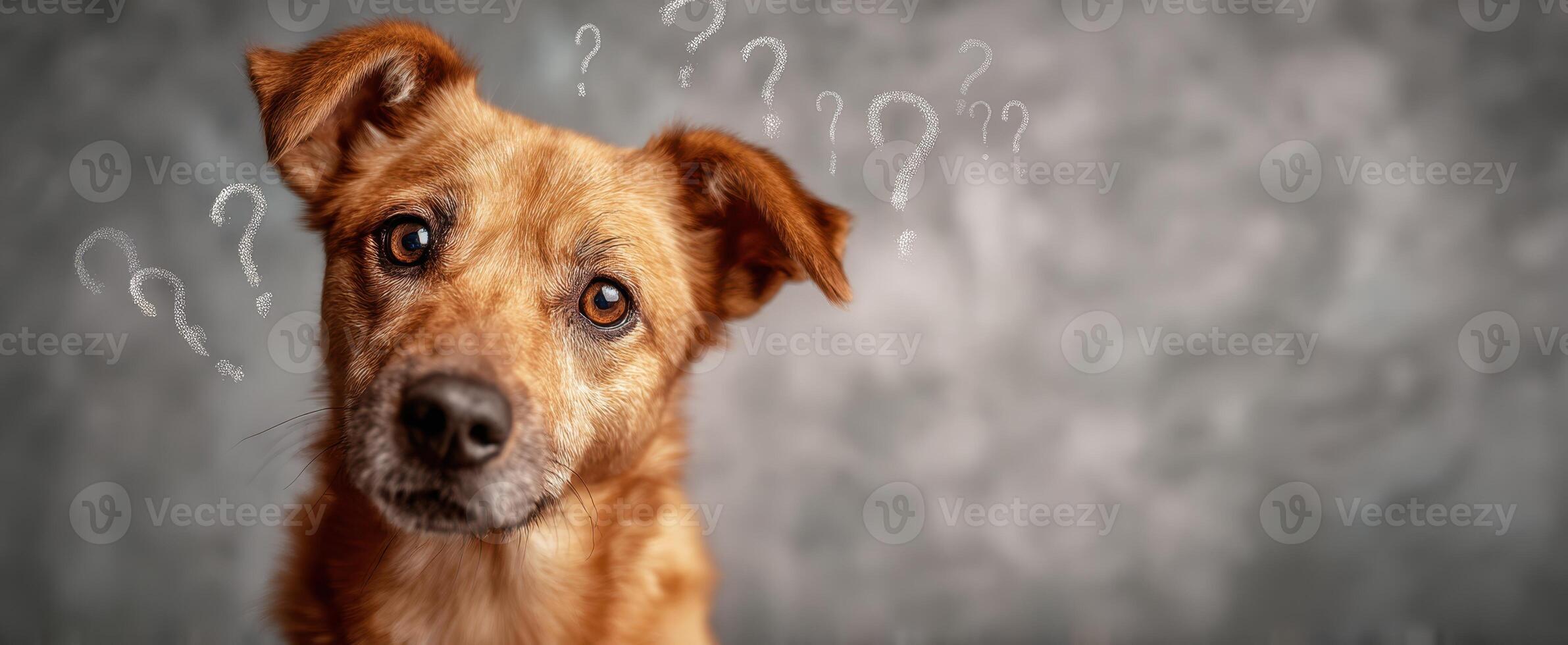 The curious dog pondering life's mysteries with a charming expression. photo