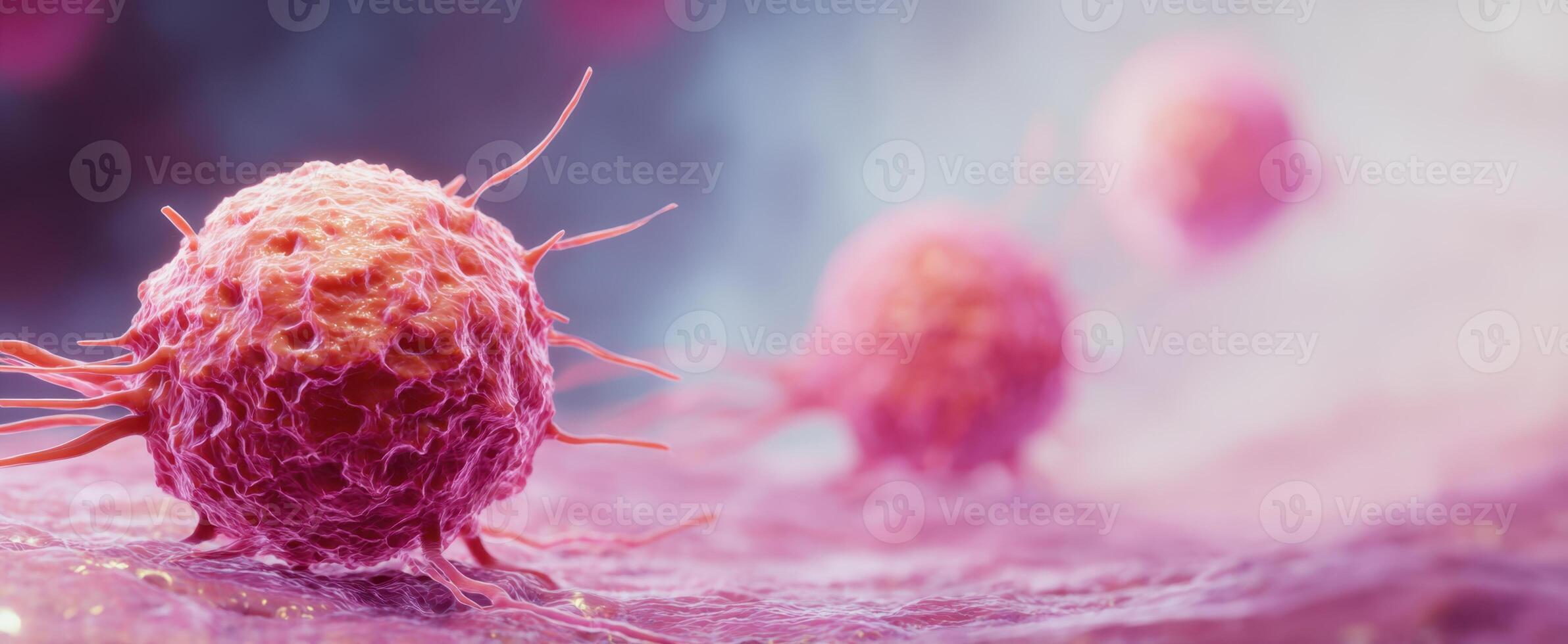 The intricate structure of cancer cells under a microscopic view. photo