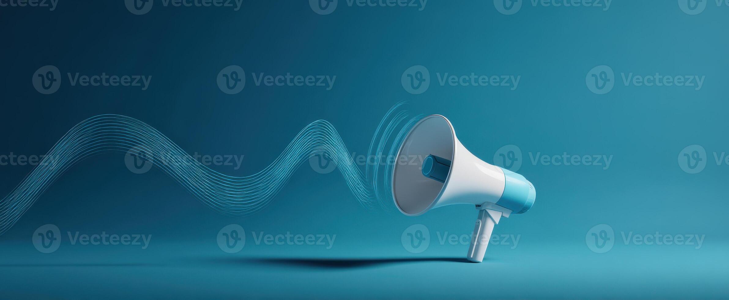 The Megaphone Emitting Sound Waves in a Modern Digital Environment photo