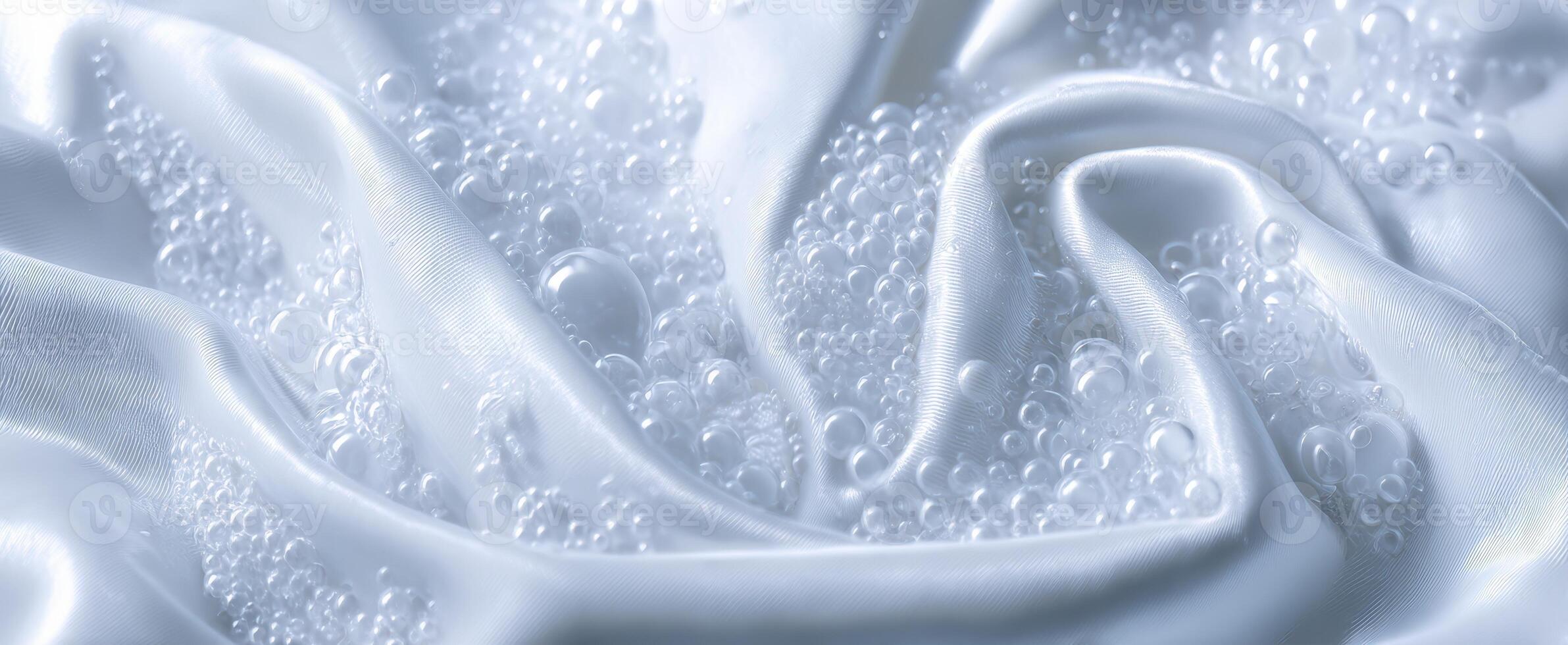 The Elegant Silk Fabric with Bubbles Capturing Cleanliness and Luxury photo