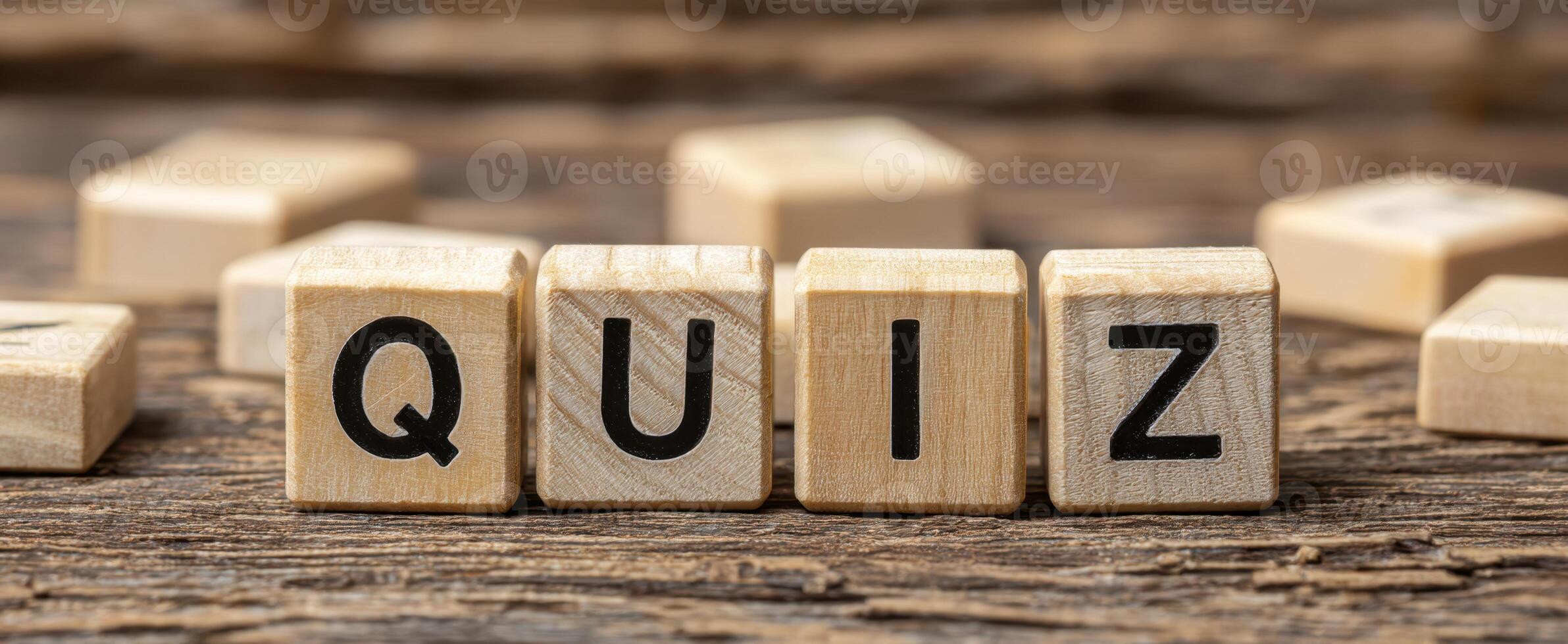 The Wooden Blocks Spell Out a Fun Quiz Challenge photo