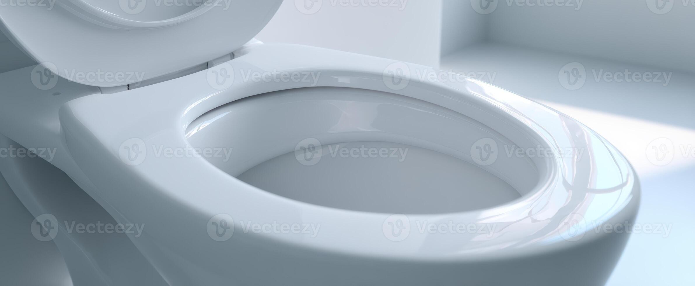 The modern toilet in a clean and minimalistic bathroom setting. photo