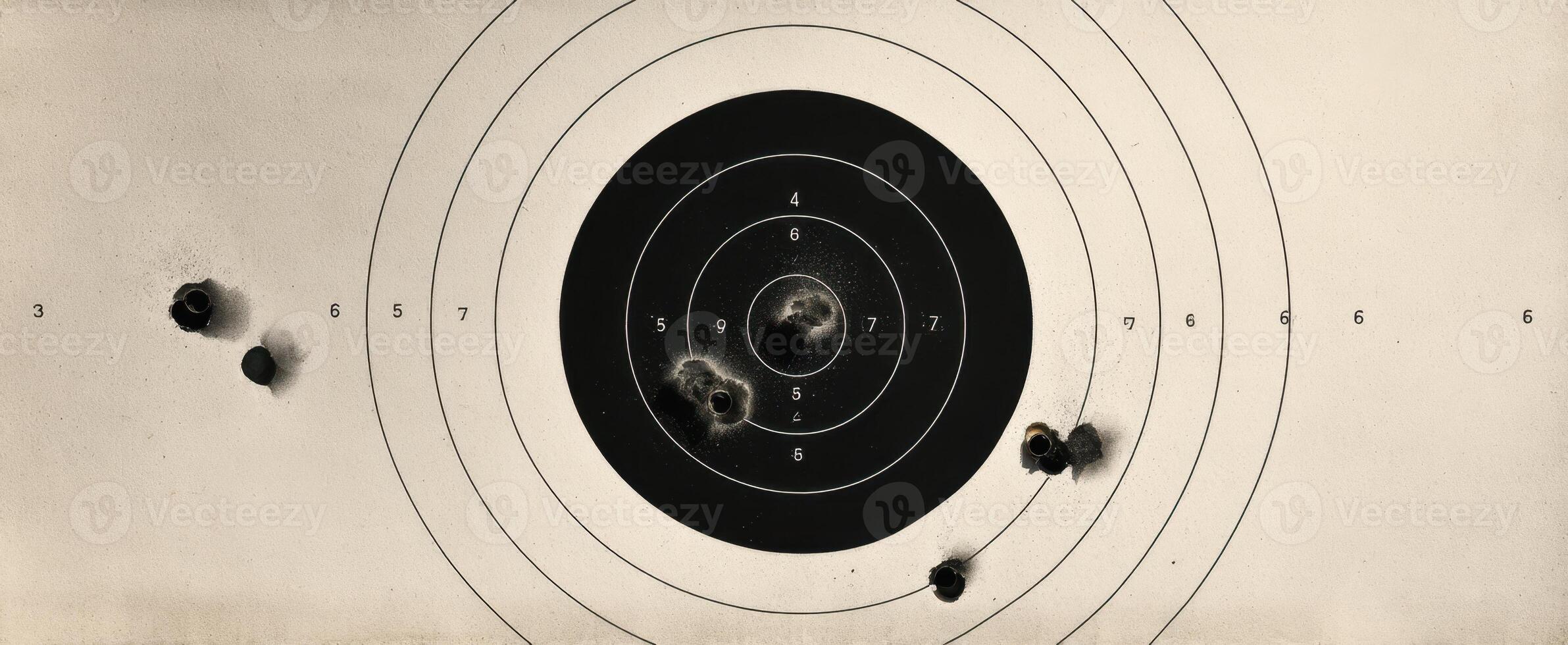 The Target Featuring Bullet Holes and Scoring Rings for Shooting Practice photo
