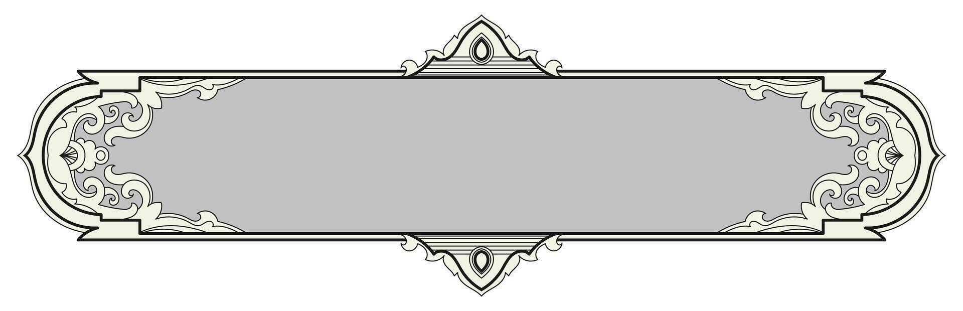 Vintage frame, text frame, Thai abstract pattern, decorative border vector
