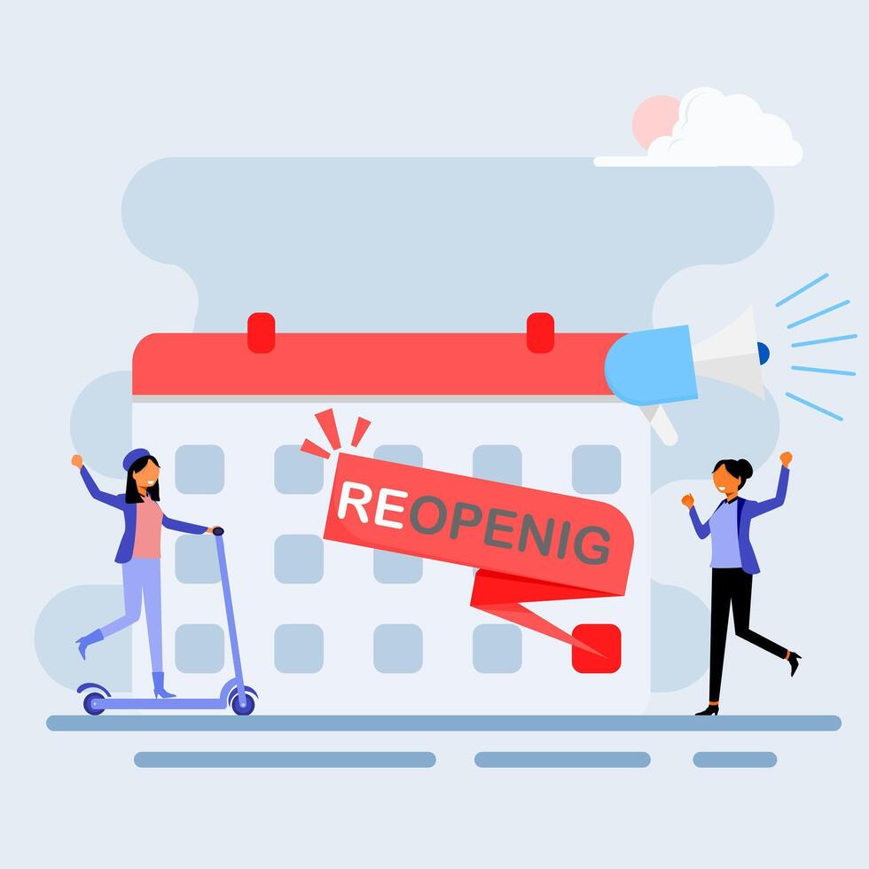 Reopening of business concept illustration vector
