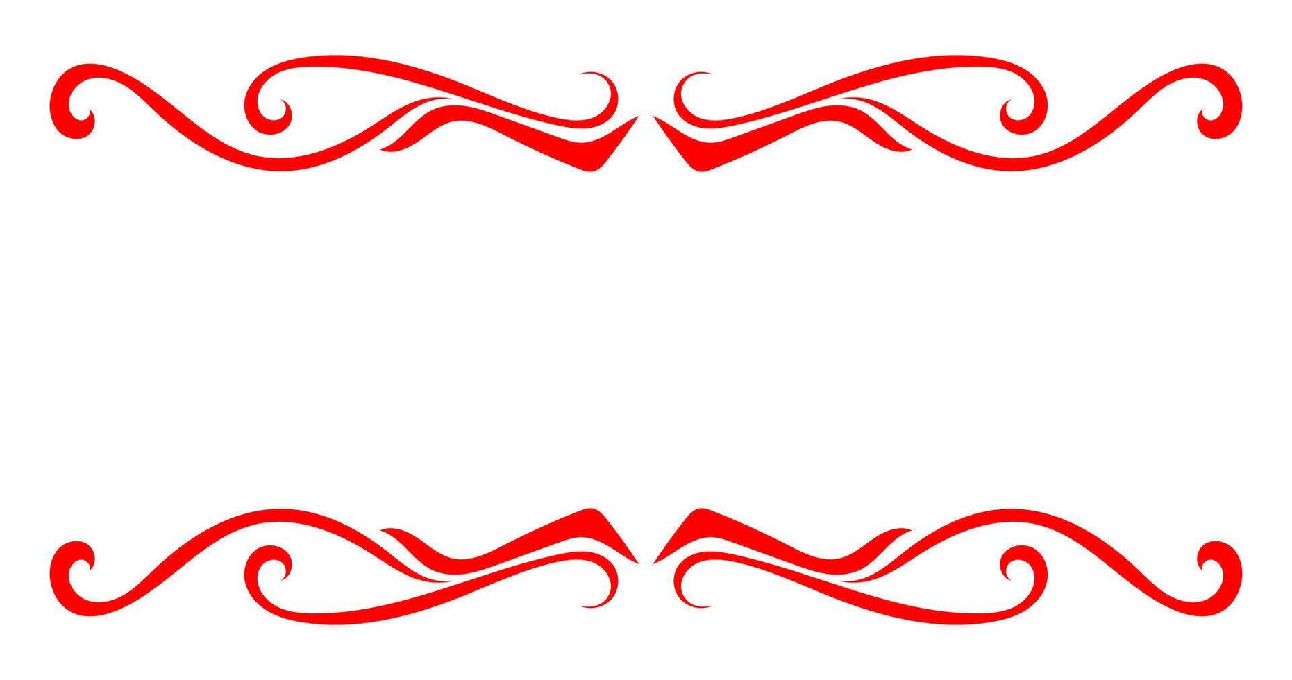 Red vintage frame, abstract classic line border, vintage elements for card decoration. vector
