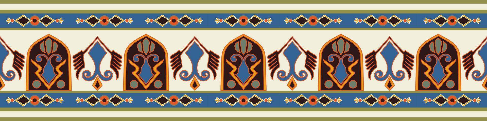 Aztec tribal decorative borders for carpets and decorative frames vector