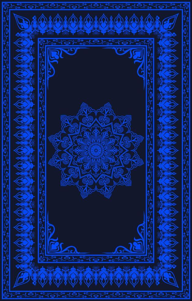 Blue Persian Carpet, Floor Carpet, Room Decor Fabric vector