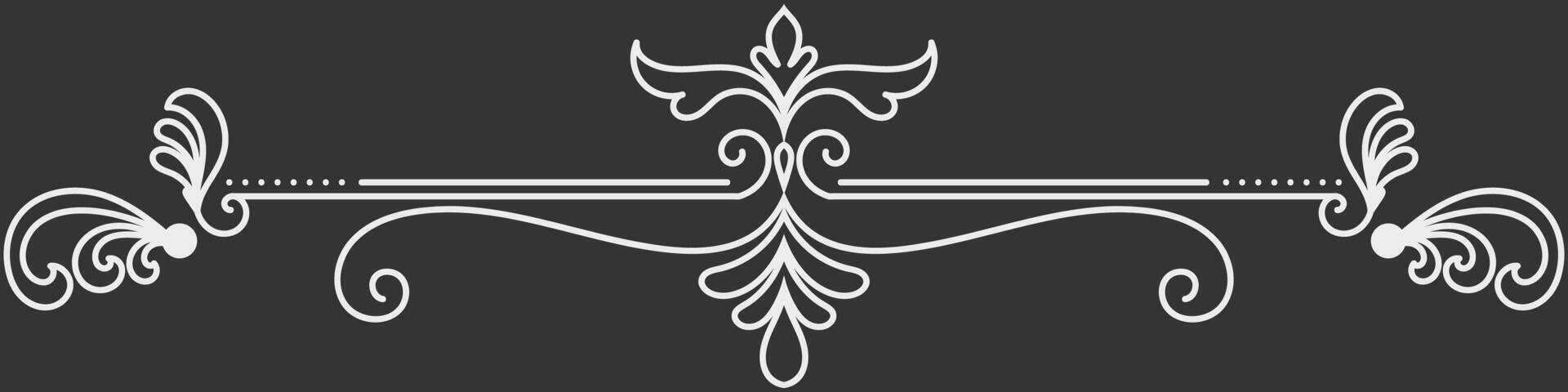 Vintage white lines for decorating black and white cards vector