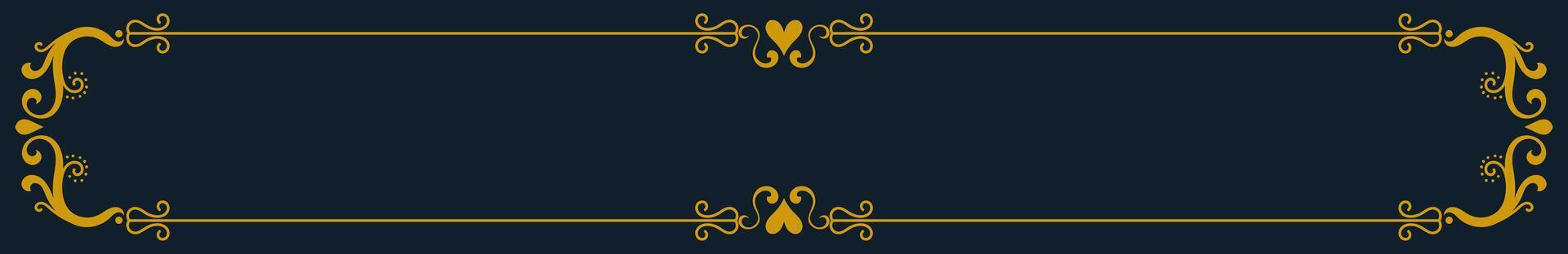Vintage horizontal border, yellow abstract pattern frame, vintage elements, empty space text box for vintage text. vector
