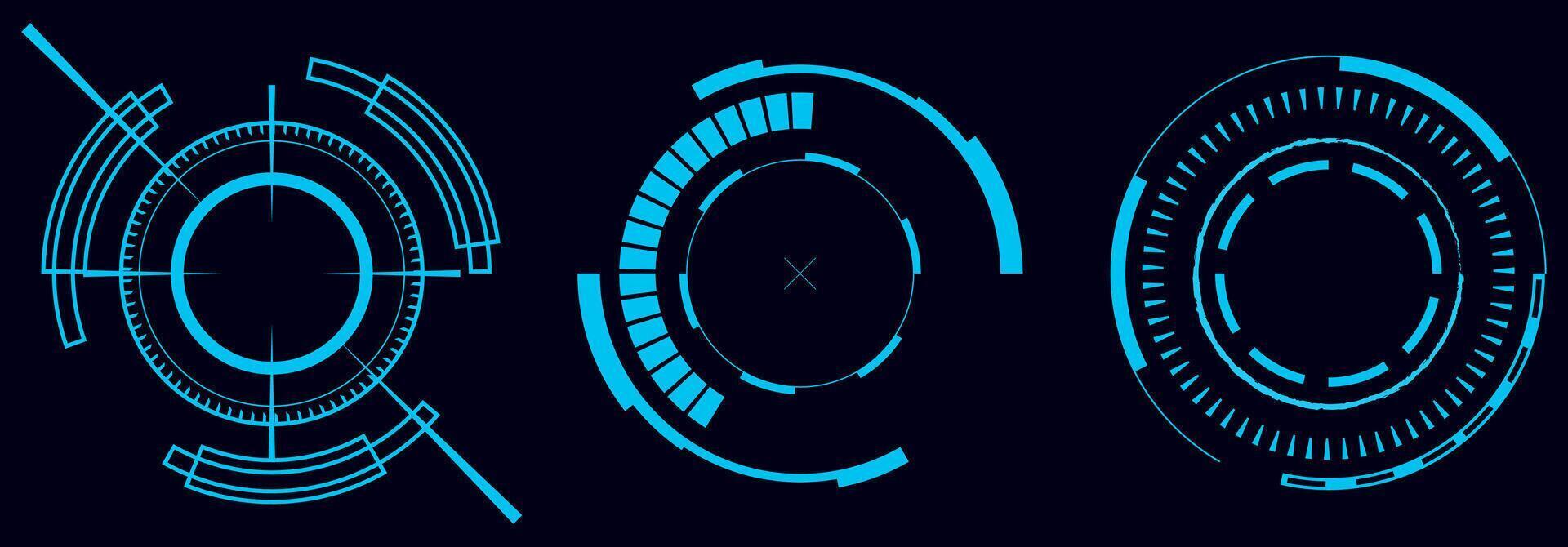 HUD Interface Simulates Future Radar Interface Electronic Circle vector