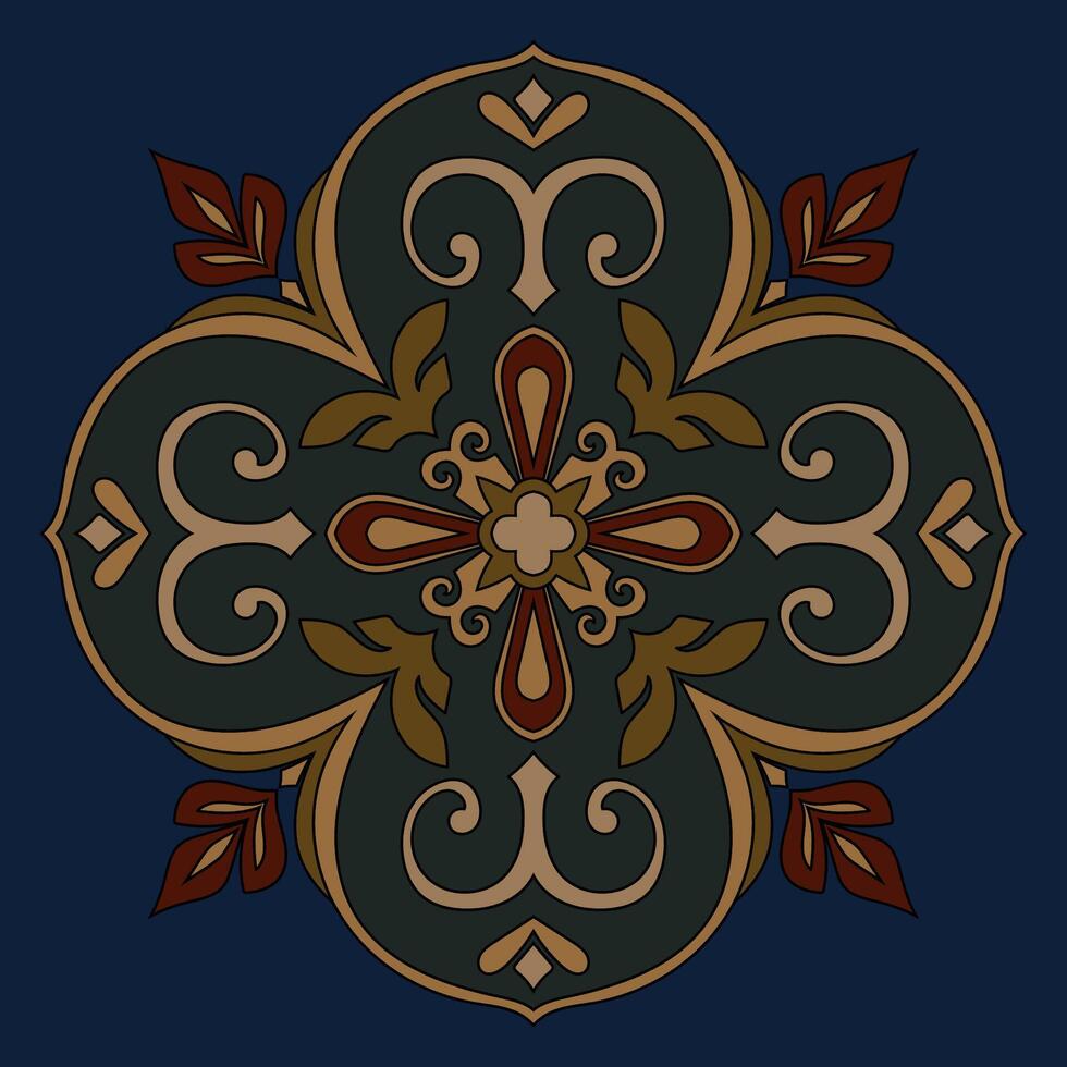 Floral pattern, abstract pattern, ethnic tribal fabric pattern for border decoration, carpet frame vector