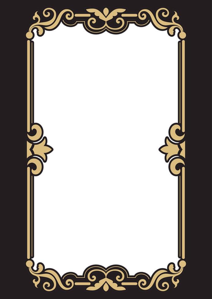 Vintage frame and center space for card. vector
