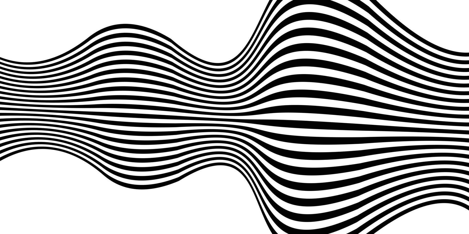 black and white wave pattern on a white background vector