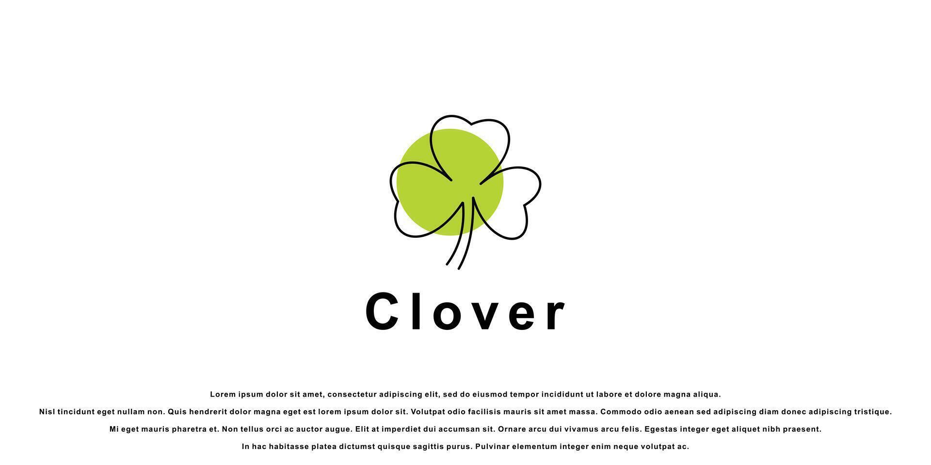 Simple leaf clover logo design with unique vector