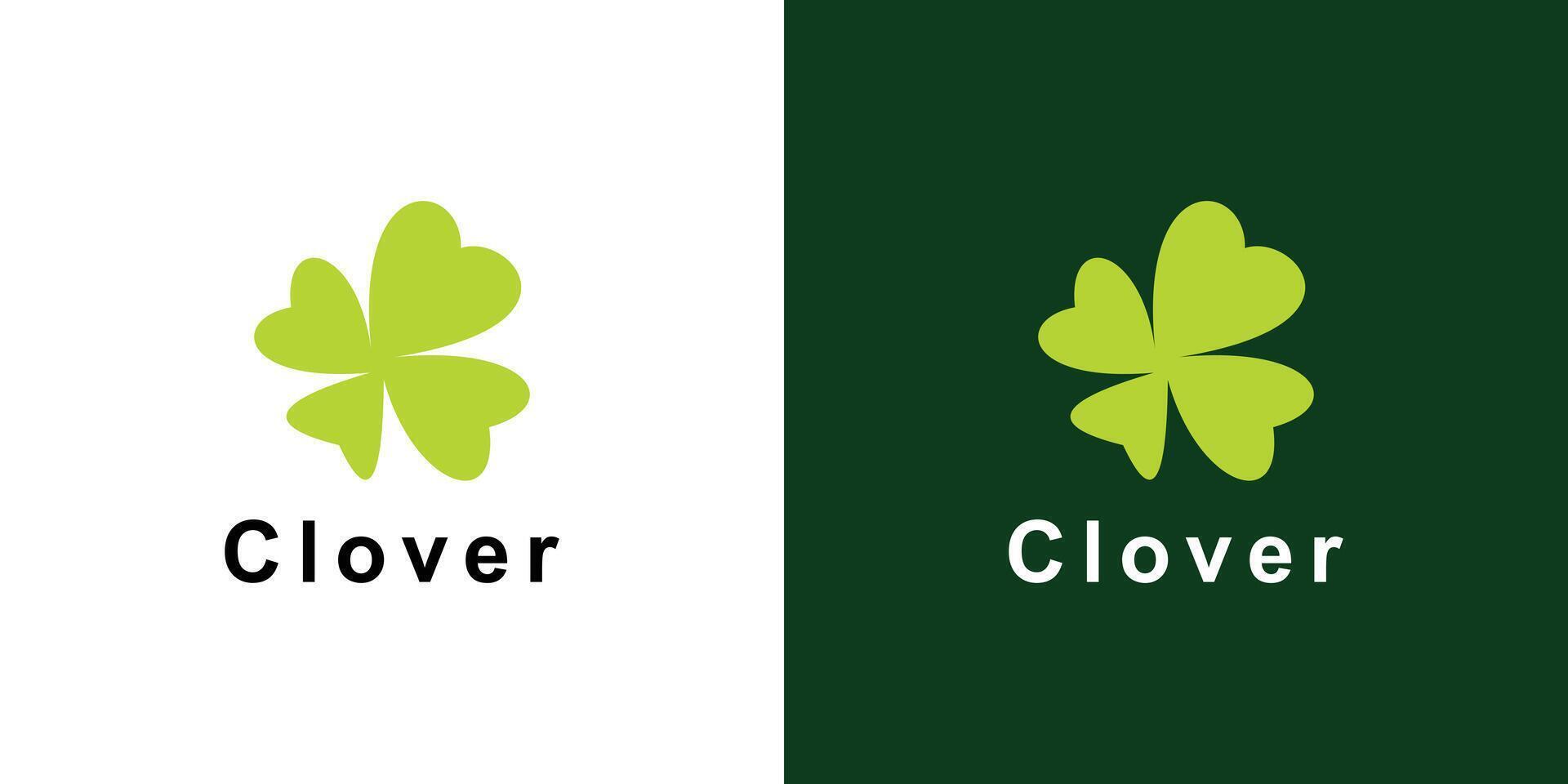 Simple leaf clover logo design with unique concept vector