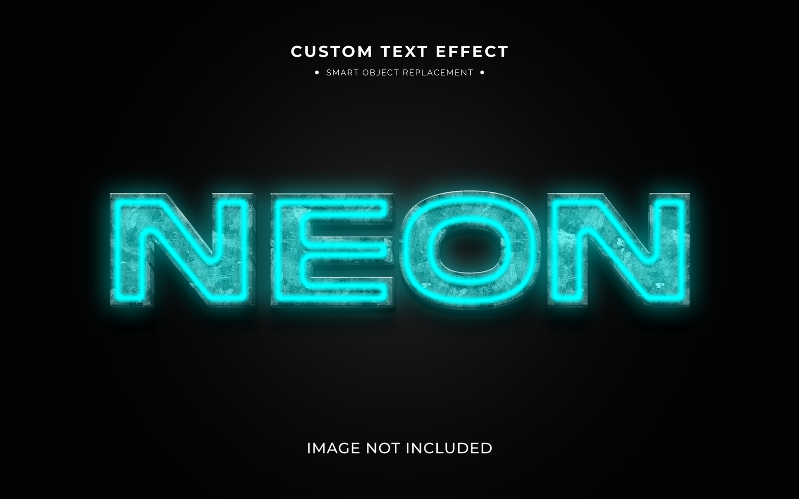 Blue neon text effect psd