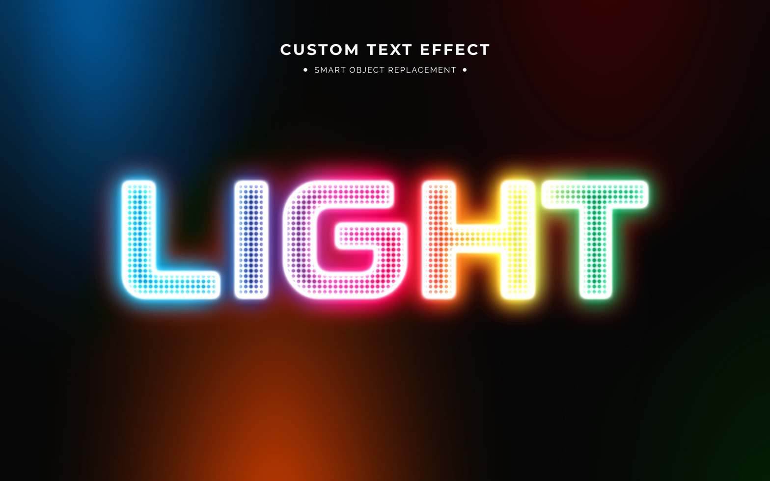 Colorful neon text effect psd
