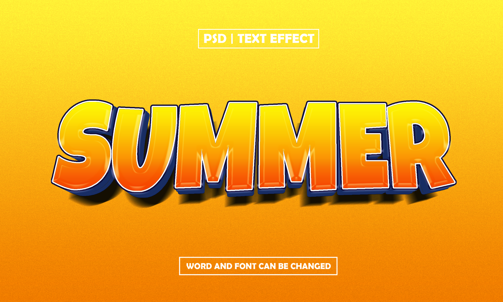 Summer text effect with orange style psd