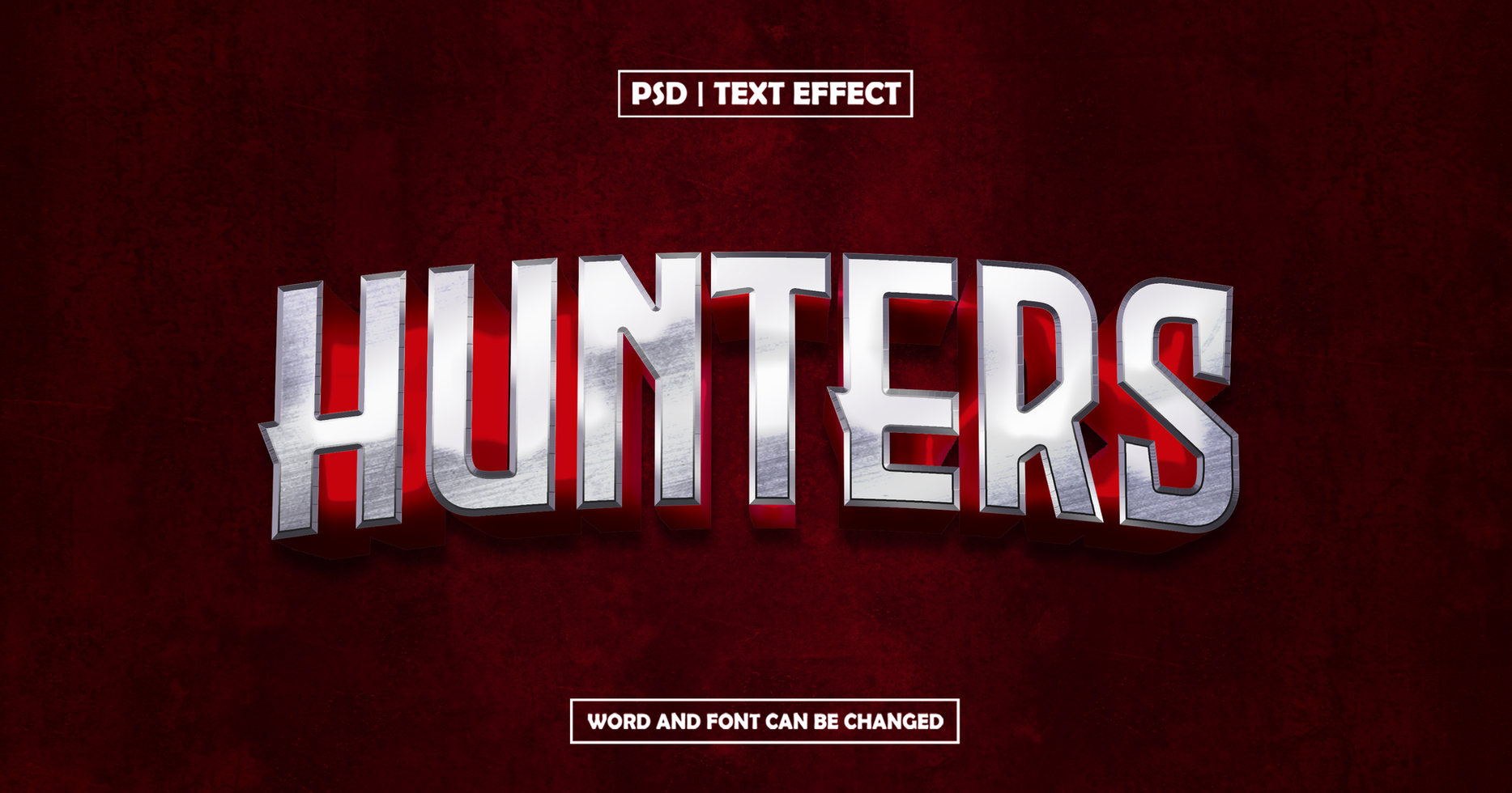 Hunter text effect with dark style psd