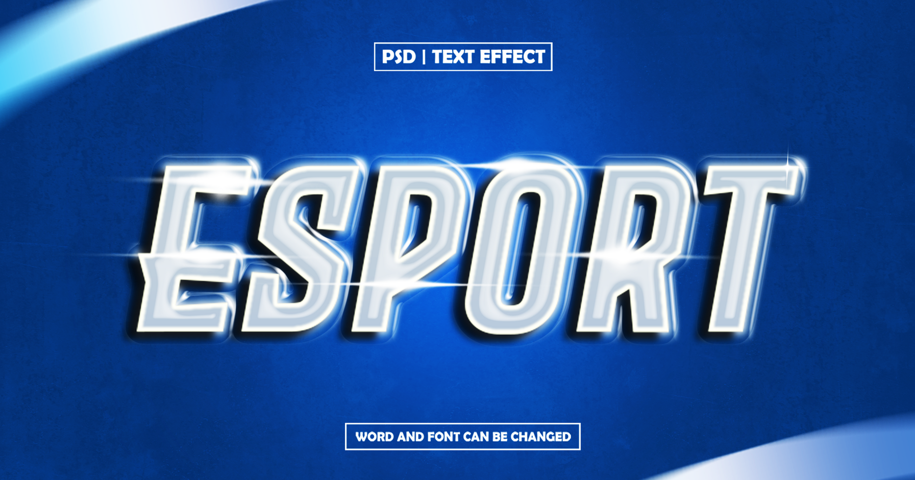 Esport editable text effect with blues style psd